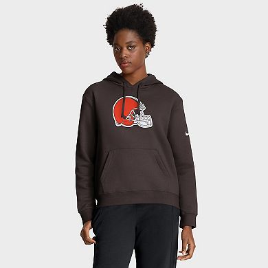 Women's Nike Brown Cleveland Browns Club Fleece Pullover Hoodie