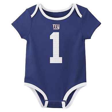 Newborn & Infant Nike Malik Nabers New York Giants Name & Number 3-Pack Bodysuit Set