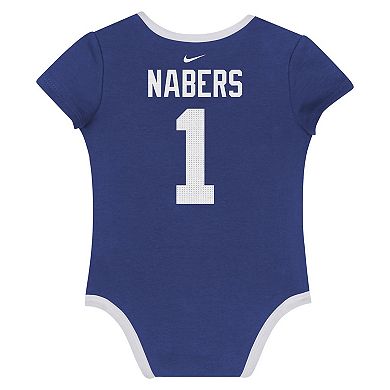 Newborn & Infant Nike Malik Nabers New York Giants Name & Number 3-Pack Bodysuit Set