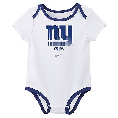 Newborn & Infant Nike Malik Nabers New York Giants Name & Number 3-Pack Bodysuit Set