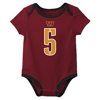 Newborn & Infant Nike Jayden Daniels Washington Commanders Name & Number 3-Pack Bodysuit Set