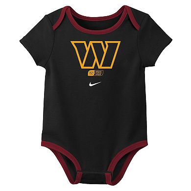Newborn & Infant Nike Jayden Daniels Washington Commanders Name & Number 3-Pack Bodysuit Set