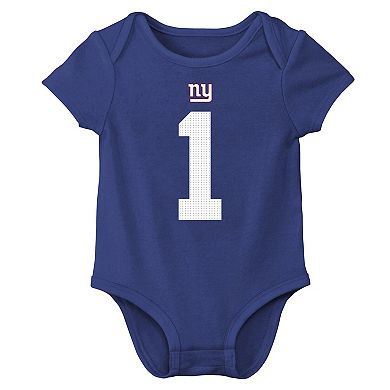 Newborn & Infant Nike Malik Nabers Royal New York Giants Player Name & Number Bodysuit
