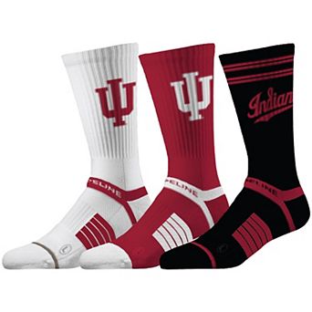 Unisex Strideline Indiana Hoosiers Premium Knit Crew Socks Three-Pack