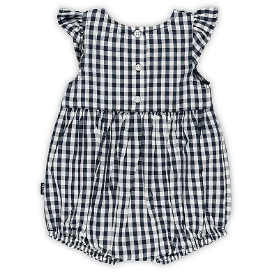 Girl's Infant Garb Navy Notre Dame Fighting Irish Cara Gingham Ruffled Bodysuit