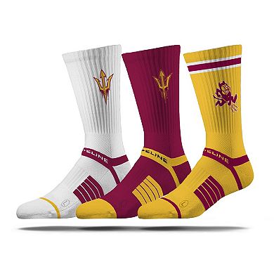 Unisex Strideline Arizona State Sun Devils Premium Knit Crew Socks Three-Pack