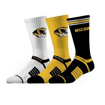 Unisex Strideline Missouri Tigers Premium Knit Crew Socks Three-Pack