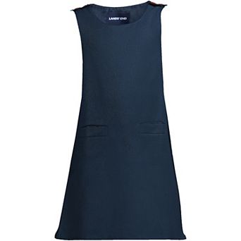 Girls 4-16 Lands' End Contrast Button Side Pleat Jumper Dress