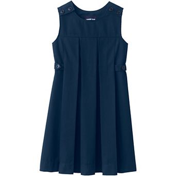 Girls 4-16 Lands' End Solid Pleated Jumper Dress