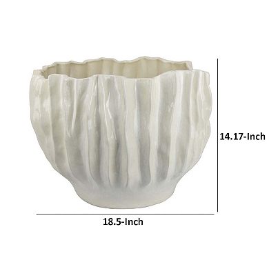 Esam Decorative Planter, Textured Ceramic Body