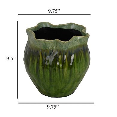 Balie Accent Vase, Ceramic Irregular Top Edge, Modern