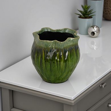 Balie Accent Vase, Ceramic Irregular Top Edge, Modern