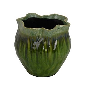 Balie Accent Vase, Ceramic Irregular Top Edge, Modern