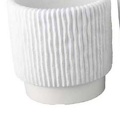 Zeri 3pc Planter Set, Ribbed Grooved Terracotta