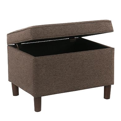 Fero Storage Ottoman, Rectangular Hinged Lid, Fabric