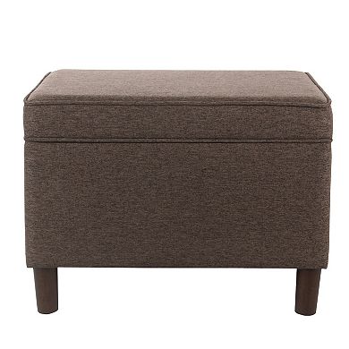 Fero Storage Ottoman, Rectangular Hinged Lid, Fabric