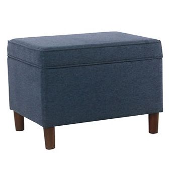 Fero Storage Ottoman, Rectangular Hinged Lid, Fabric