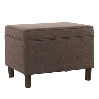 Fero Storage Ottoman, Rectangular Hinged Lid, Fabric