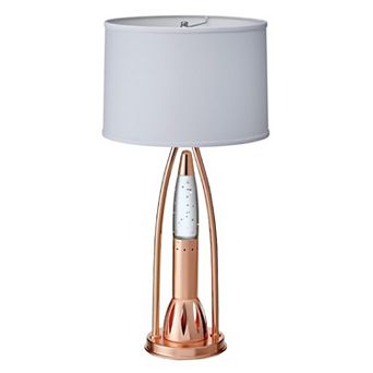 Gerry Table Lamp with 3 Bulb 4 Way Socket Switch, Copper Metal 30 Inch