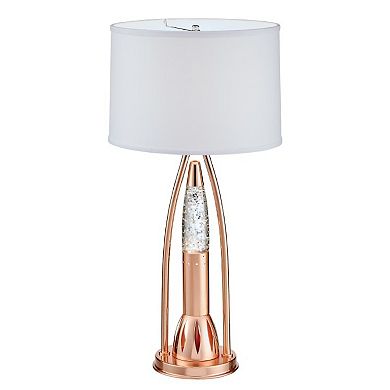 Gerry Table Lamp with 3 Bulb 4 Way Socket Switch, Copper Metal 30 Inch