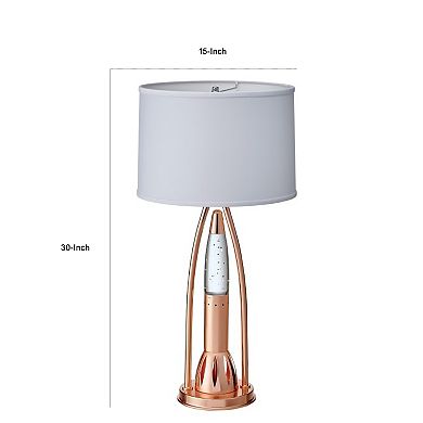 Gerry Table Lamp with 3 Bulb 4 Way Socket Switch, Copper Metal 30 Inch