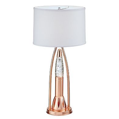 Gerry Table Lamp with 3 Bulb 4 Way Socket Switch, Copper Metal 30 Inch