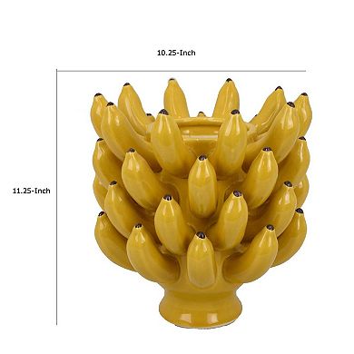 Joseph Accent Vase with Tiered Flame Accents, Ceramic