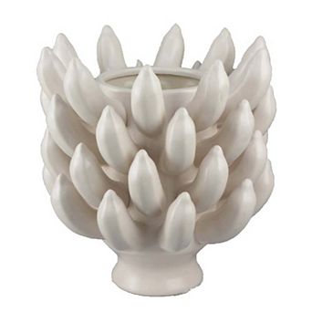 Joseph Accent Vase with Tiered Flame Accents, Ceramic