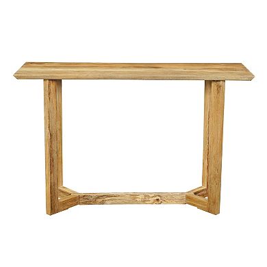 Nina Console Table, 48" Rectangular Top, Open Frame with Trestle Base, Natural Brown Mango Wood