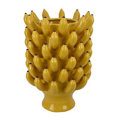 Joseph Accent Vase with Tiered Flame Accents, Ceramic