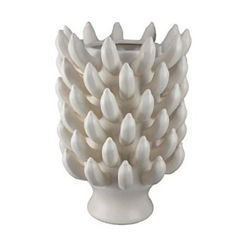 Joseph Accent Vase with Tiered Flame Accents, Ceramic
