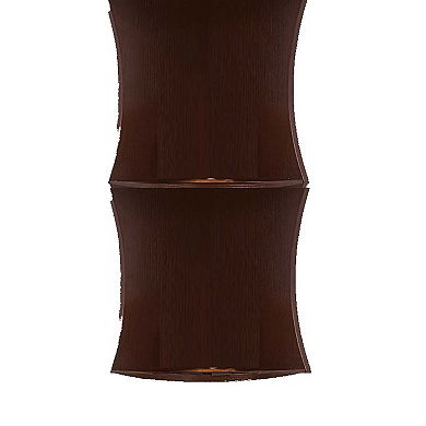 Corner Bookcase, 5 Storage Shelves, 77 Inch Tall, Red Cocoa Brown