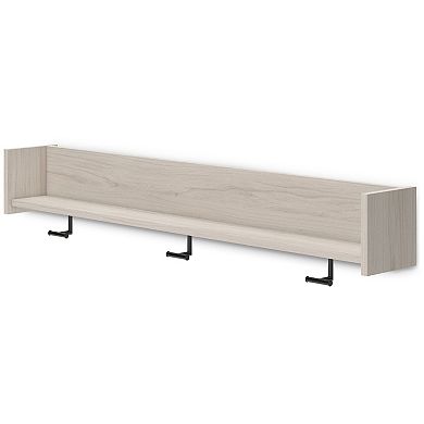 Soca Wall Mounted Coat Rack, 3 Hooks and Shelf, Light Natural Brown