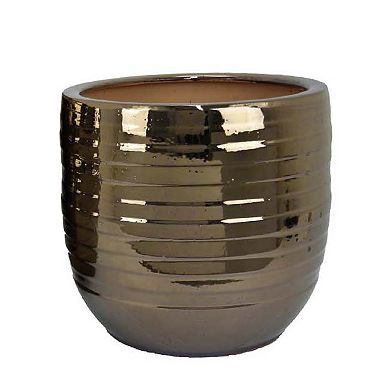 Paulo Barrel Planter Set of 2, Raised Ribbed Ceramic