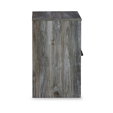 Bays Nightstand, 1 Drawer USB Port, Modern Rustic Laminate Smoky Gray