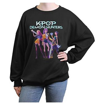 Juniors' K Pop Demon Hunters Graphic Long Sleeve Fleece