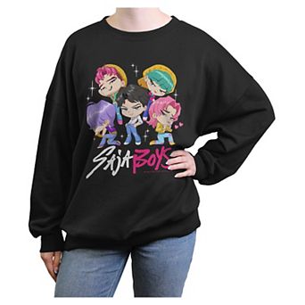 Juniors' Saja Boys K Pop Demon Hunters Graphic Long Sleeve Fleece