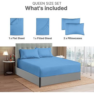 4 Piece Extra Deep Pocket Microfiber Sheet Set