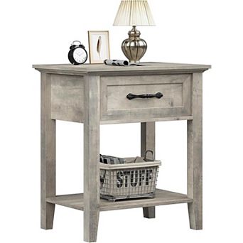 Modern Nightstand End Table Side Table with Storage Drawer for Bedroom,Living Room,Grey