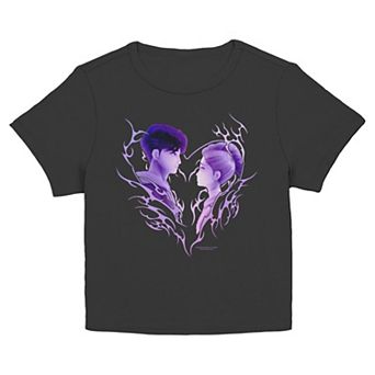 Juniors' Demon Hunters Flaming Romance Graphic Tee