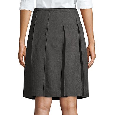 Women's Lands' End Solid Box Pleat Skirt