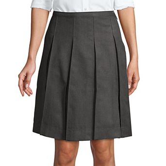 Women's Lands' End Solid Box Pleat Skirt