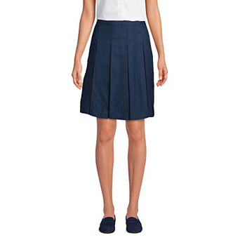 Women's Lands' End Solid Box Pleat Skirt