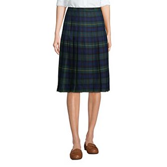 Women's Lands' End Plaid Pleated Skirt