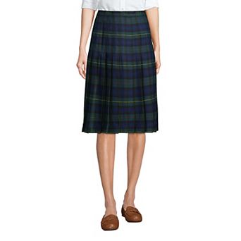 Women's Lands' End Plaid Pleated Skirt