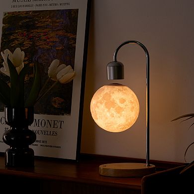 Color-changing Levitating Moon Table Lamp with Wireless Charger