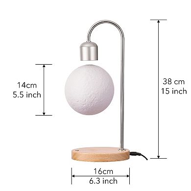 Color-changing Levitating Moon Table Lamp with Wireless Charger