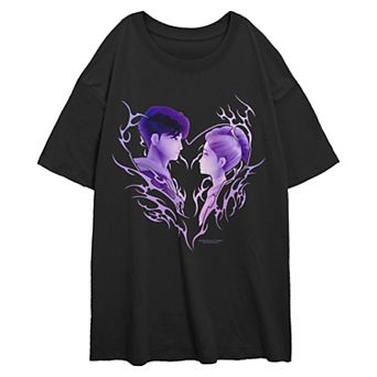 Juniors' Demon Hunters Graphic Oversize Short Sleeve Tee