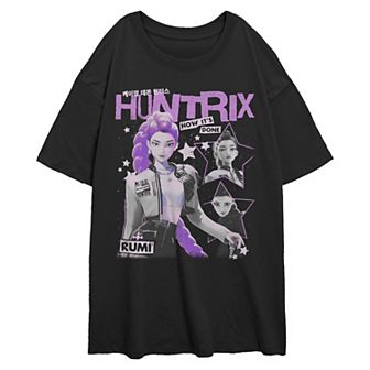 Juniors' K Pop Rumi Graphic Oversize Tee