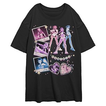 Juniors' Demon Hunters Huntrix Graphic Oversize Short Sleeve Tee